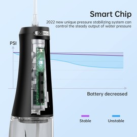 Cordless Water Dental Flosser Professional for Teeth, 300ML Portable and USB Rechargeable Dental Oral Irrigator for Home and Travel. 4-Modes 4 Jet Tips. IPX7 Irrigate for Oral Care