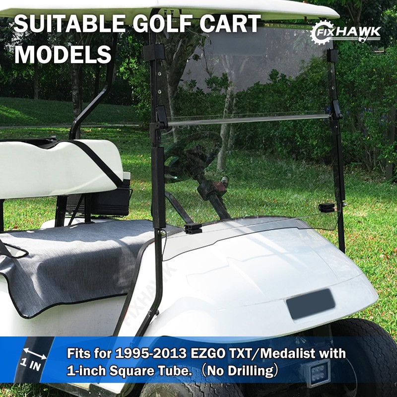 FIXHAWK EZGO Golf Cart Windshield for EZGO TXT/ DCS /