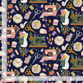 Timeless Treasures Sew Beautiful Machines Notions Fabric Cotton Timeless Treasures CD2083 By Yard