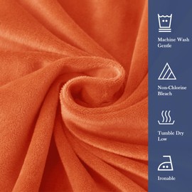 Houieso Penguin Velvet Fitted Sheet, 15" Deep Pocket Design, One Brown Fitted Sheet, Two 20 * 30” Pillowcases, 3-Piece Set (Tangerine, Full)