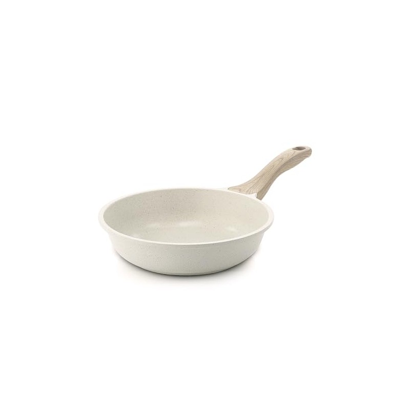 CHEFOLLA Sartén Blanco Antiadherente Granito Cerámica Mango Baquelita 20CM