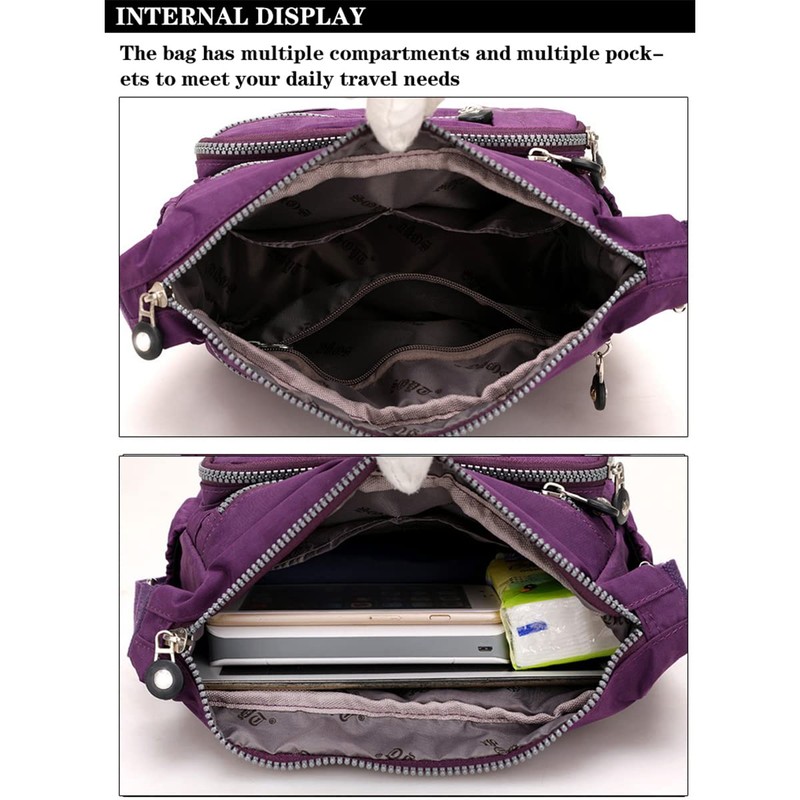 Women's Multi-Pocket Messenger Shoulder Bag for Daily Shopping, 4, Retro