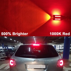 FAXCARS 921 912 W16W LED Center High Mount Stop Light Bulb 1000K Red for Ram Silverado F150 F250 F350 Sierra 3rd Brake Light Bulbs CANBUS Error Free Non-Polarity Tail Light, Pack of 2