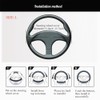 Black Leather Steering Wheel Cover Cowhide Wheel Cover Genuine Leather