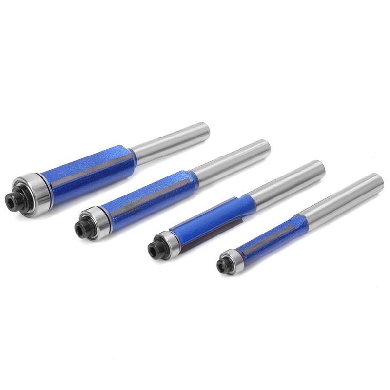 4pcs 1/4 Inch Shank Straight Flush Trim Router Bit Woodworking