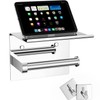 Tindbea Mega Size Toilet Paper Holder with Shelf + Towel