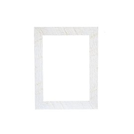 Farmhouse Distressed Barnwood Picture Frame 1" Wide - Real Wood - Made in USA (8x10, White)