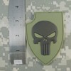 Skull Shield Morale Tactical PVC Patch (Blackout Subdued) (Olive Drab)