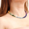 Jewboo 7 Chakra Choker Necklace for Women Chip Real Reiki