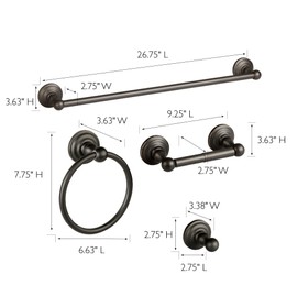 Design House 188649 Calisto 4-Piece Bathroom Accessory Kit, Oil Rubbed Bronze