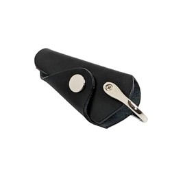 [PLUS EIGHT ONE +81] Tochigi Leather Key Case, Leather, Genuine Leather, Compact, Slim, Smart, Mini, Small, Women's, Men's, Key Case, SmartLeather, Black silver