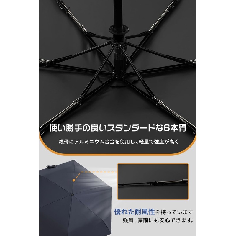 Folding Umbrella, Lightweight, 7.4 oz (210 g), Parasol, One-Touch Automatic