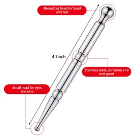 2 Pcs Acupuncture Pen Stainless Steel Deep Tissue Massage Tool Retractable Acupuncture Pen Facial Reflexology Massage Tool Manual Massage Pen for Full Body Relaxing