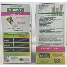 GARNIER Nutrisse Nourishing Hair Color Foam 2 SOFT BLACK unsealed ( 2pc )