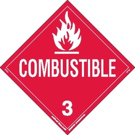 Labelmaster Z-RVW9 Combustible Liquid Hazmat Placard, Worded, Rigid Vinyl (Pack of 25)