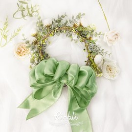 Ribbli Sage Green Satin Wired Ribbon 2.5 Inch Sage Christmas Ribbon for Gift Wrapping Wreaths Garland Tree Decoration Crafts Home Decor-Continous 20 Yards