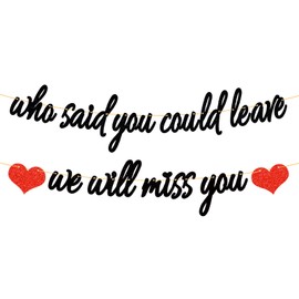 Ushinemi - Banner con purpurina para fiestas de jubilación, We Will Miss You Funny Retired Farewell Going Away