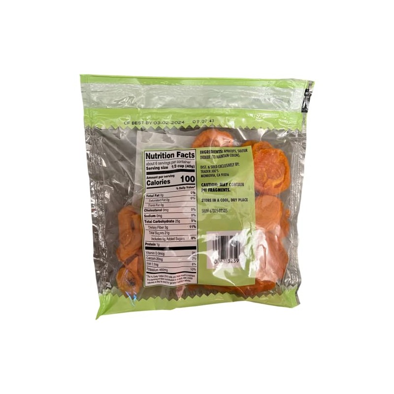 Trader Joe's California Slab Apricots Dried & Pitted (Pack of