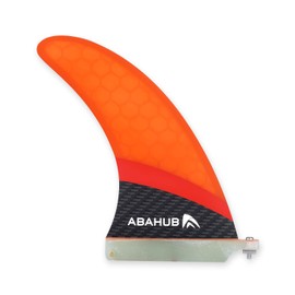 Abahub 8'' SUP Single Center Fin with 1 No Tool Fin Screw, Fiberglass with Honeycomb 8 inch SUP Replacement Fins for Surfboard, Stand-up Paddle Board, Longboard, Orange
