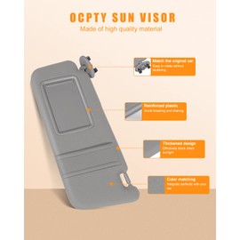 OCPTY Left Driver Side Gray Windshield Sun Visor Mirror Replacement fit for 2006-2011 for Toyota for Camry Sedan 4-Door