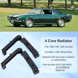 ELYKUL 4 almohadillas para orejas aislantes de radiador de goma, almohadilla de soporte de radiador de 4 núcleos para GM Chevy, soportes de radiador GM, soportes de cojines, reemplaza 4012-326-682S