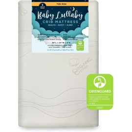 Baby Lullaby Crib Mattress | Organic Cotton | Non-Toxic | Hypoallergenic | Water Repellent | No VOCs | 100% Breathable (Mini)