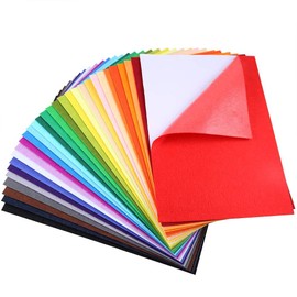 Caydo 30 Pcs 8" x 12" Adhesive Backed Felt Fabric Sheets, Assorted Color Christmas Felt Sheet for Sewing DIY Craft and Christmas Decorations