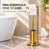 Freestanding Toilet Paper Holder with Toilet Brush and Holder, Metal