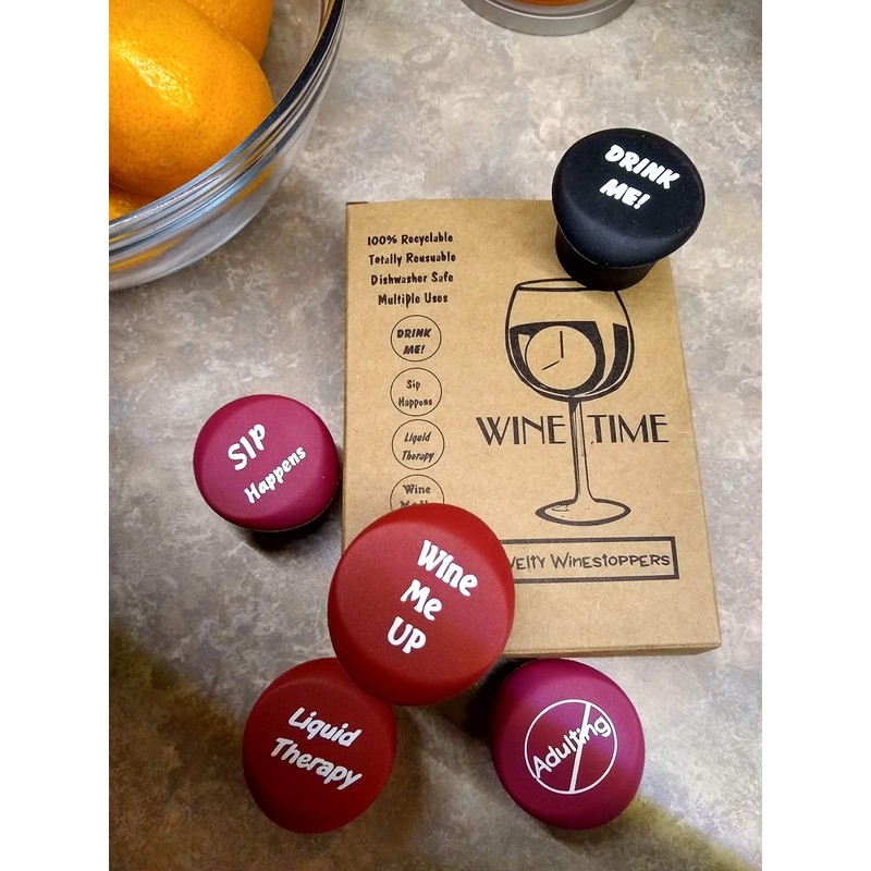 Twin Gift Pack Novelty Silicone Wine Stoppers (5 Toppers per