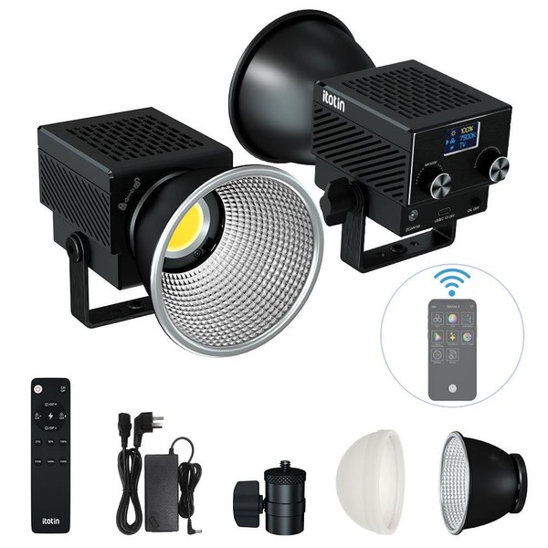 ITOTIN LED Video Light, 60W Bi-Color Video Light Mini COB