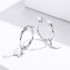 Asymmetrical Star Moon Dangle Hoop Earrings for Women S925 Sterling