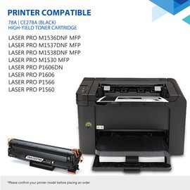 78A Black Toner Cartridge 1-Pack | Replacement for HP 78A Toner Cartridge Works with Laser Pro P1606dn P1606 P1566 P1560 M1536dnf M1537dnf M1538dnf M1530 MFP Printer Ink | CE278A Toner