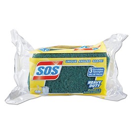 Clorox 91029 S.O.S Heavy-Duty Scrubber Sponge 3-Pack (Case of 8)