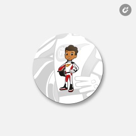 Unbranded Blaze Cartoon AJ Cartoon | 4'' X 4'' Round Decorative Magnet