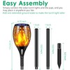 TomCare Solar Lights, 43" Waterproof Flickering Flames 96 LED Torches