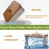 Dryer Sheet Holder with Bamboo Lid,Acrylic Laundry Clear Dryer Sheets