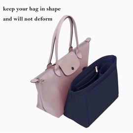 Lckaey bag organizer insert for longchamp bag organizer purse organizer tote Large handbag organizer inserts 1032Navy blue-L