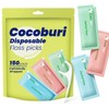 COCOBURI Individually Wrapped Dental Floss Picks-Disposable Floss Picks for Adules-Floss