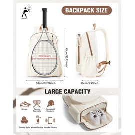 SZLX Zaino da Tennis per Donne e Uomini, Borsa da Tennis, Borsa Zaino per Badminton, Grande Borsas da Racchetta Borsas Sportiva che Può contenere 2 racchetta e scarpe da tennis