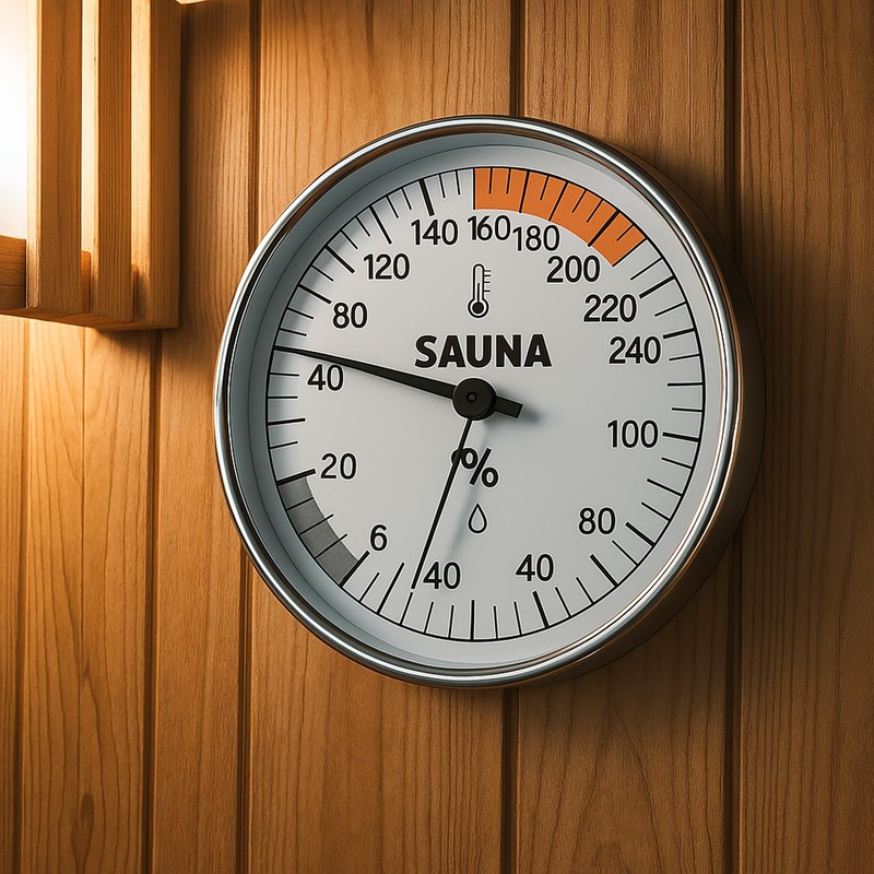 Sauna Thermometer and Hygrometer Combo – Precise Temperature & Humidity
