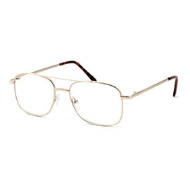 Calabria 8151 Mens Lightweight & Comfortable Metal Aviator Reading Glasses in Gold +1.50