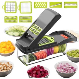 Vegetable Cutter 9 in 1 Vegetable Cube Onion Fruit Cucumber Cutter Multifunctional Adjustable Kitchen Grater