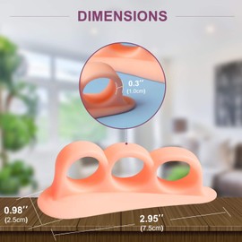 Promifun Gel Toe Separators, 6 Pack of Toe Spacers, Toe Straightener for Men and Women, Bunions, Hammer Toe, Overlapping Toe, Claw Toes, Reduce Foot Pain