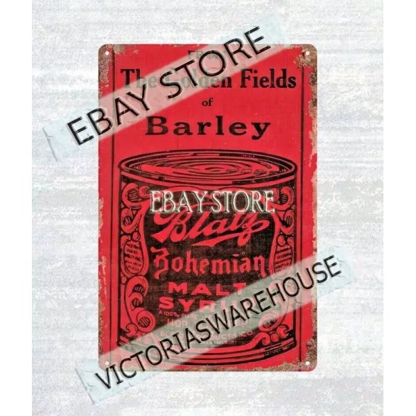 Unbranded 1928 pubsdecor Brewery Golden Fields Barley Bohemian Malt Syrup