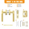 Amerdeco 6 Pack Brushed Gold Interior Privacy Knurled Door Handles,