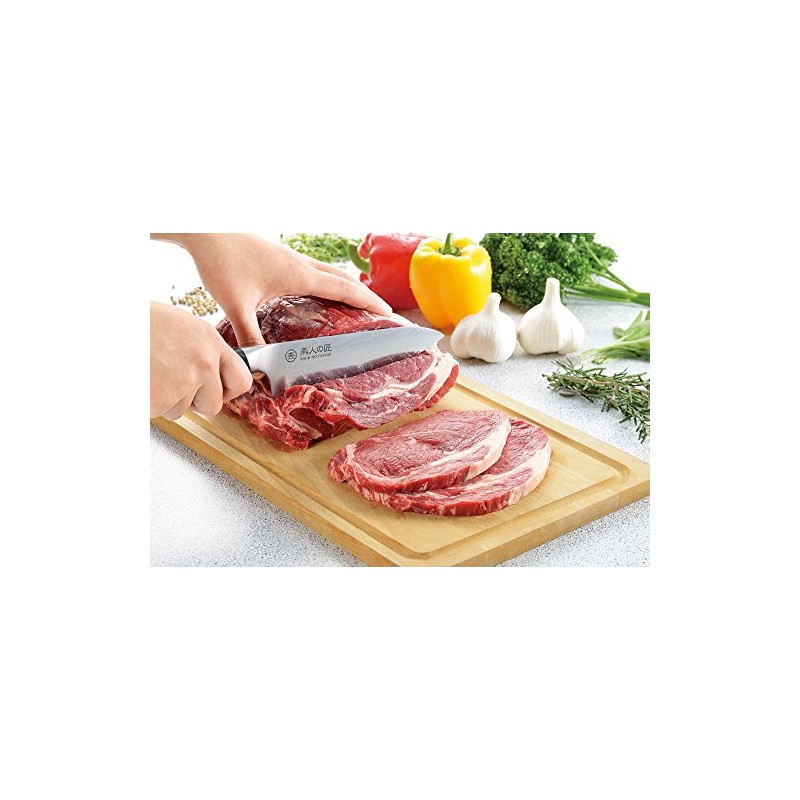 よこやま 燕人の匠 ダマスカス包丁 霞流し 牛刀包丁 180mm ETK-1502