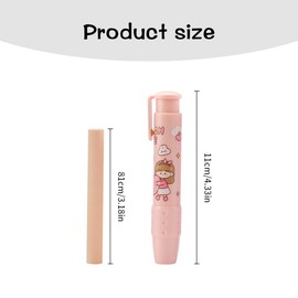 Tabanzhe Retractable Eraser Set - 3 Novelty Eraser Pens with 6 Refill Erasers, Featuring Strong Flexibility for Kids and Students, Gentle on Paper