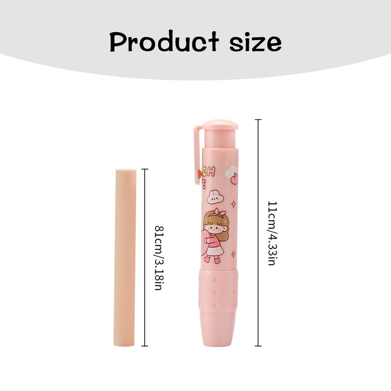 Tabanzhe Retractable Eraser Set - 3 Novelty Eraser Pens with