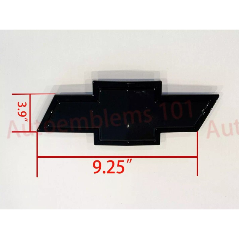 AUTO Front Bowtie Emblem Gloss Black 2007-13 Silverado 1500 &