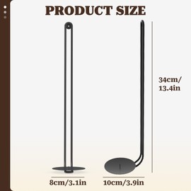 AJOFIEK Metal Wall Candle Holder, Modern Wall Candle Sconces Set of 2, Hanging Candle Wall Sconce Decor for Living Room Dining Room Hallway 13.4"×3.9"×3.2" (Black)